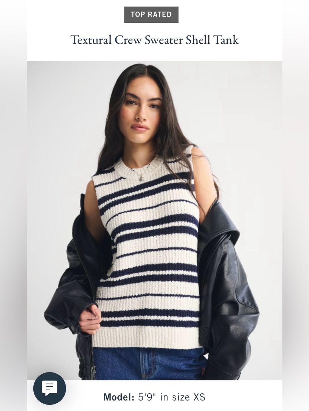 Textural crew sweater shell tank - Abercrombie & Fitch NWT